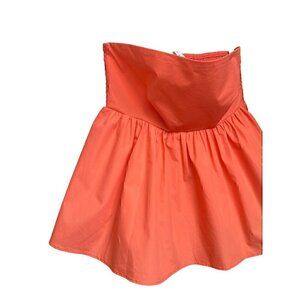 SUSANA MONACO PEACH/PINK Strapless Ruffled Tube Top With Smocked Back, MEDIUM